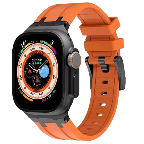 Bracelet en Titanium Black Metal Head orange pour Apple watch