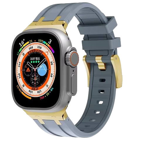 Bracelet en Titanium Gold Metal Head Grey pour Apple watch