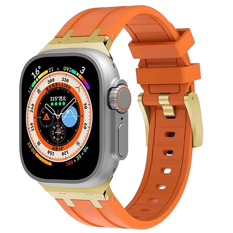 Bracelet en Titanium Gold Metal Head orange pour Apple watch