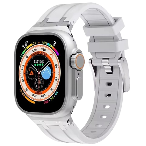 Bracelet en Titanium Silver Metal Head white pour Apple watch