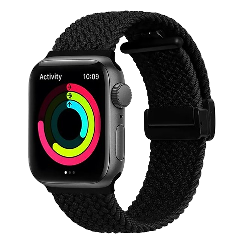 Bracelet en nylon ultra tresse pour Apple Watch Noir