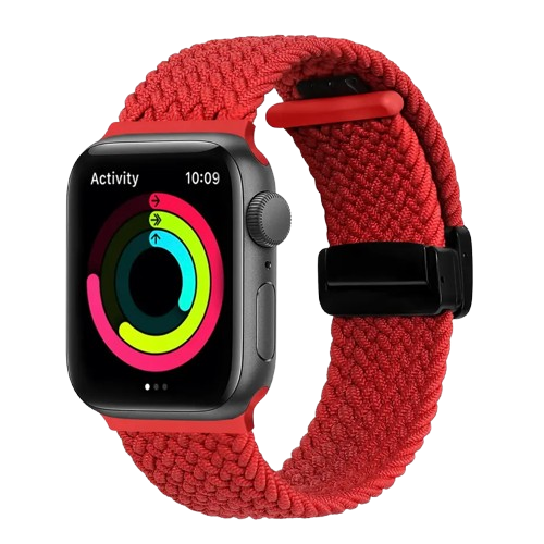 Bracelet en nylon ultra tresse pour Apple Watch Rouge