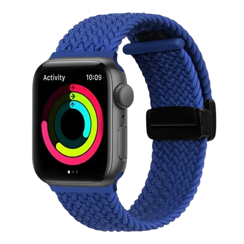 Bracelet en nylon ultra tresse pour Apple Watch bleu