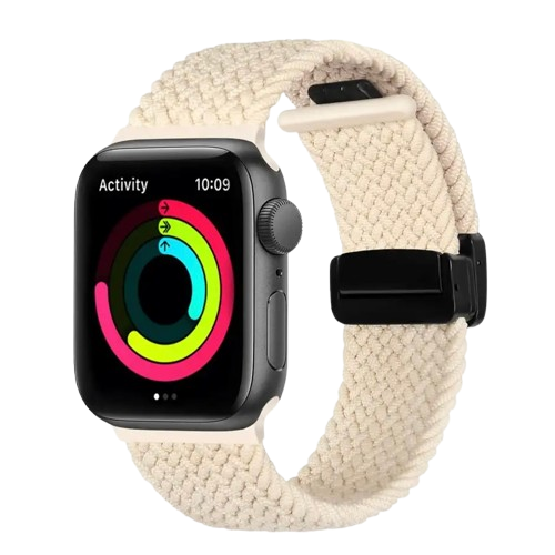 Bracelet en nylon ultra tresse pour Apple Watch starlight
