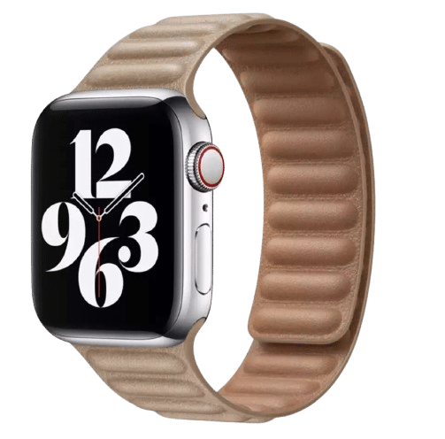 Bracelet Apple watch cuir Beige Magnetic Loop