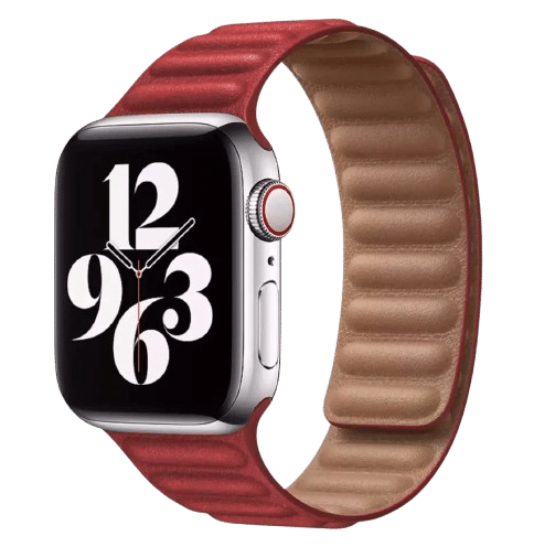 Bracelet Apple watch cuir Rouge Magnetic Loop