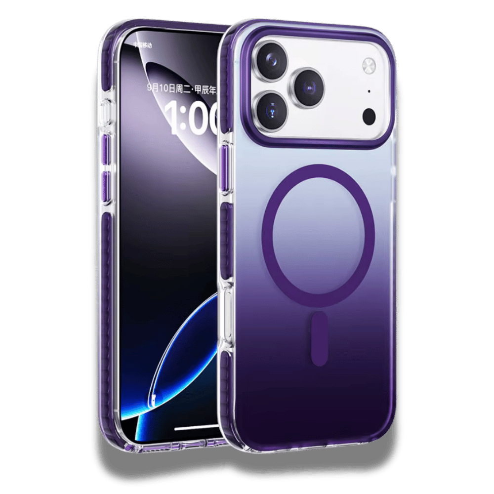 Case For IPhone 17 Pro Max Gradient Magnetic Black Purple