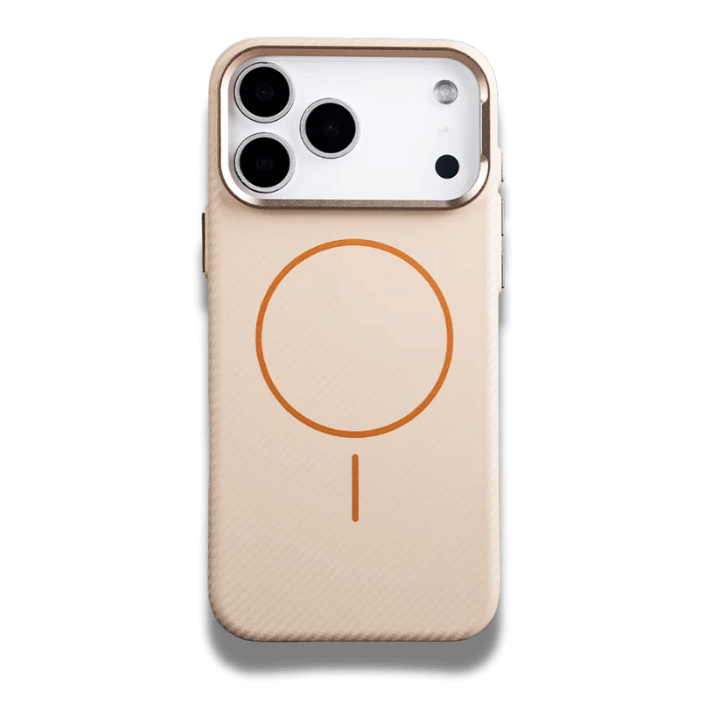 Case for iPhone Fiber Pattern magnetic apricot