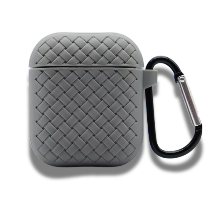 Coque Airpods Weave Pattern Shockproof Gris