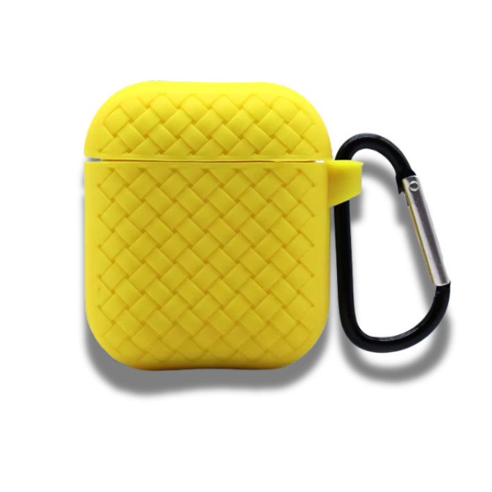 Coque Airpods Weave Pattern Shockproof Jaune