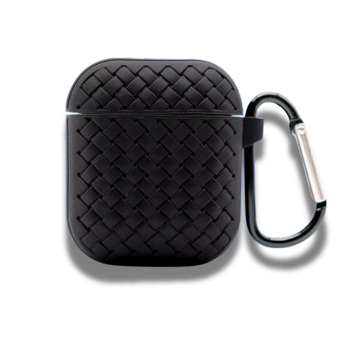 Coque Airpods Weave Pattern Shockproof Noir