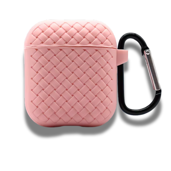 Coque Airpods Weave Pattern Shockproof Rose