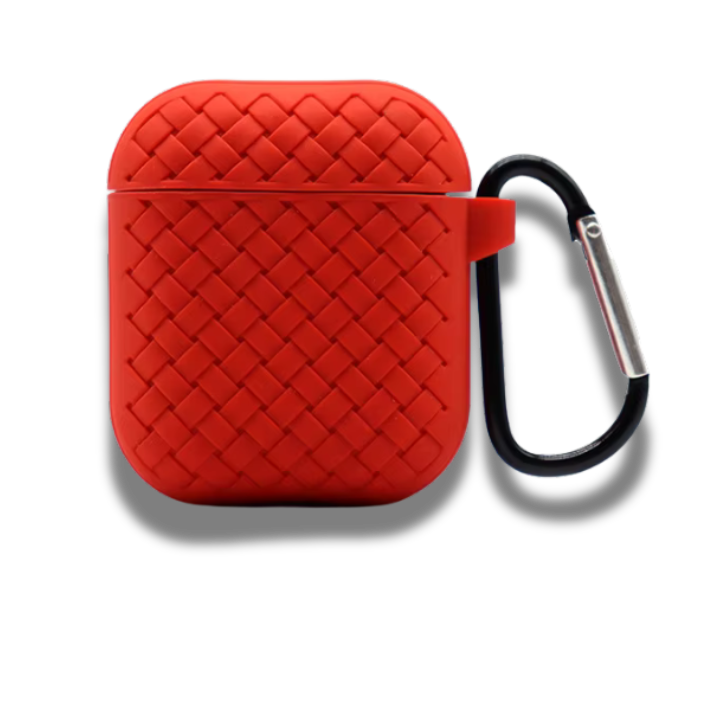 Coque Airpods Weave Pattern Shockproof Rouge