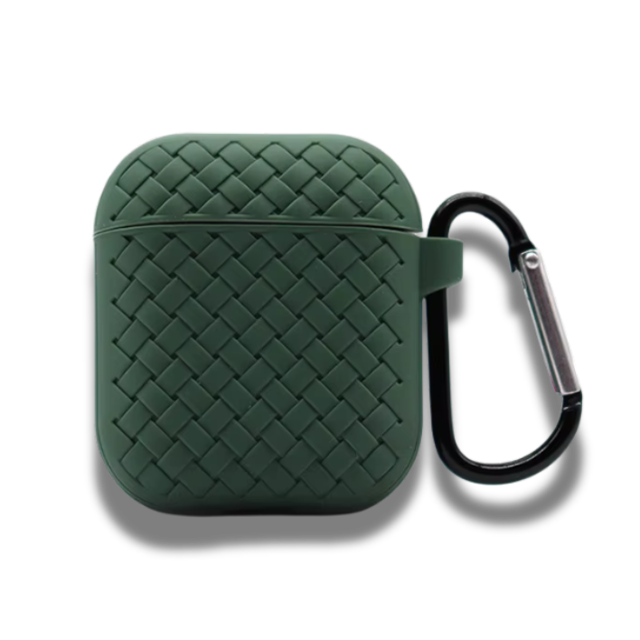 Coque Airpods Weave Pattern Shockproof Vert Sapin