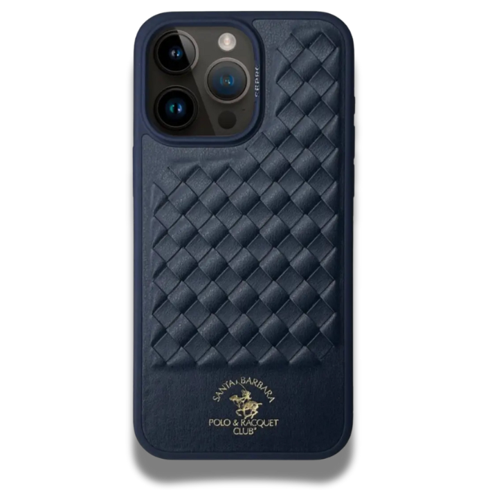 coque iPhone 15 Pro cuir bleu Santa Barbara Ravel Series