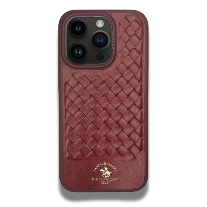 coque iPhone 15 Pro Maroc cuir rouge Santa Barbara