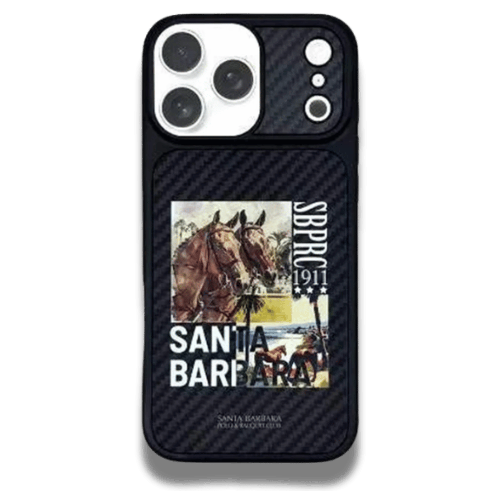 Coque iPhone Carbon Fiber Original Santa Barbara Polo Club Elvish Series Black Race Course