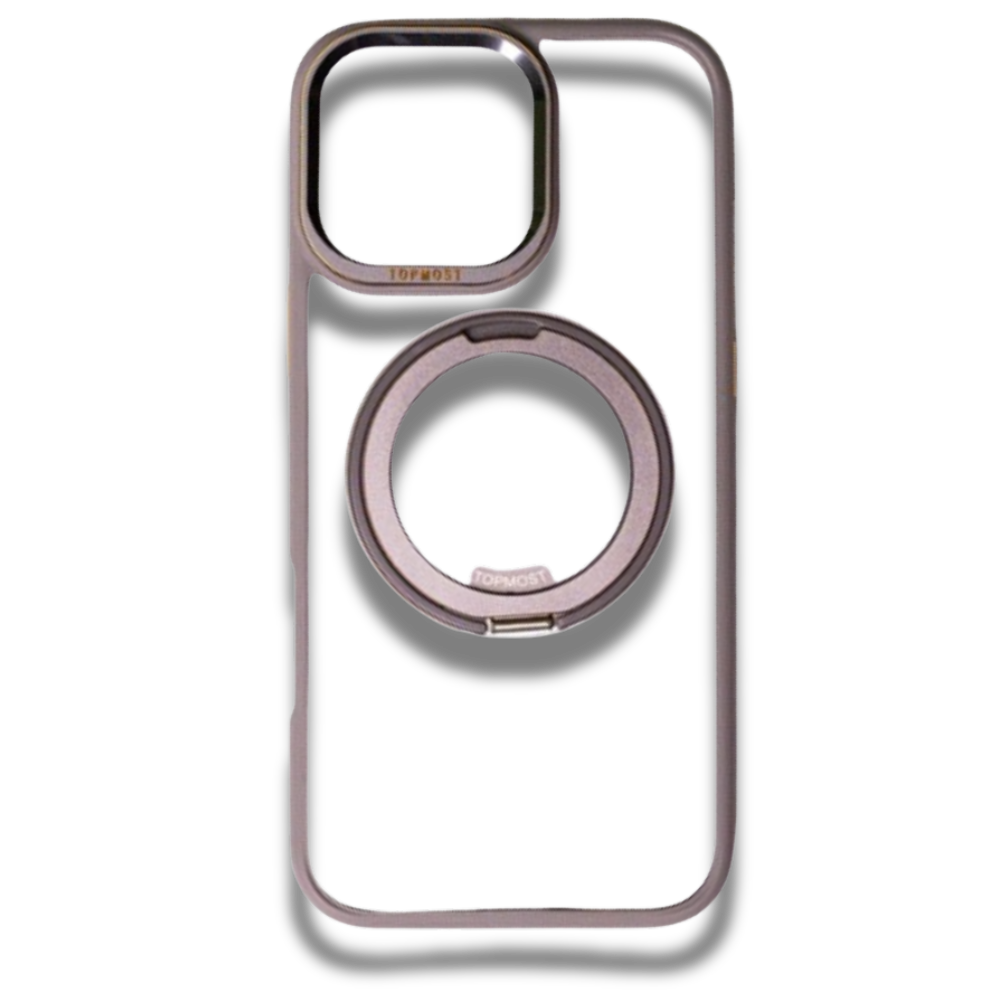 Top Most iPhone Luxury Case With 360 Stand Gris