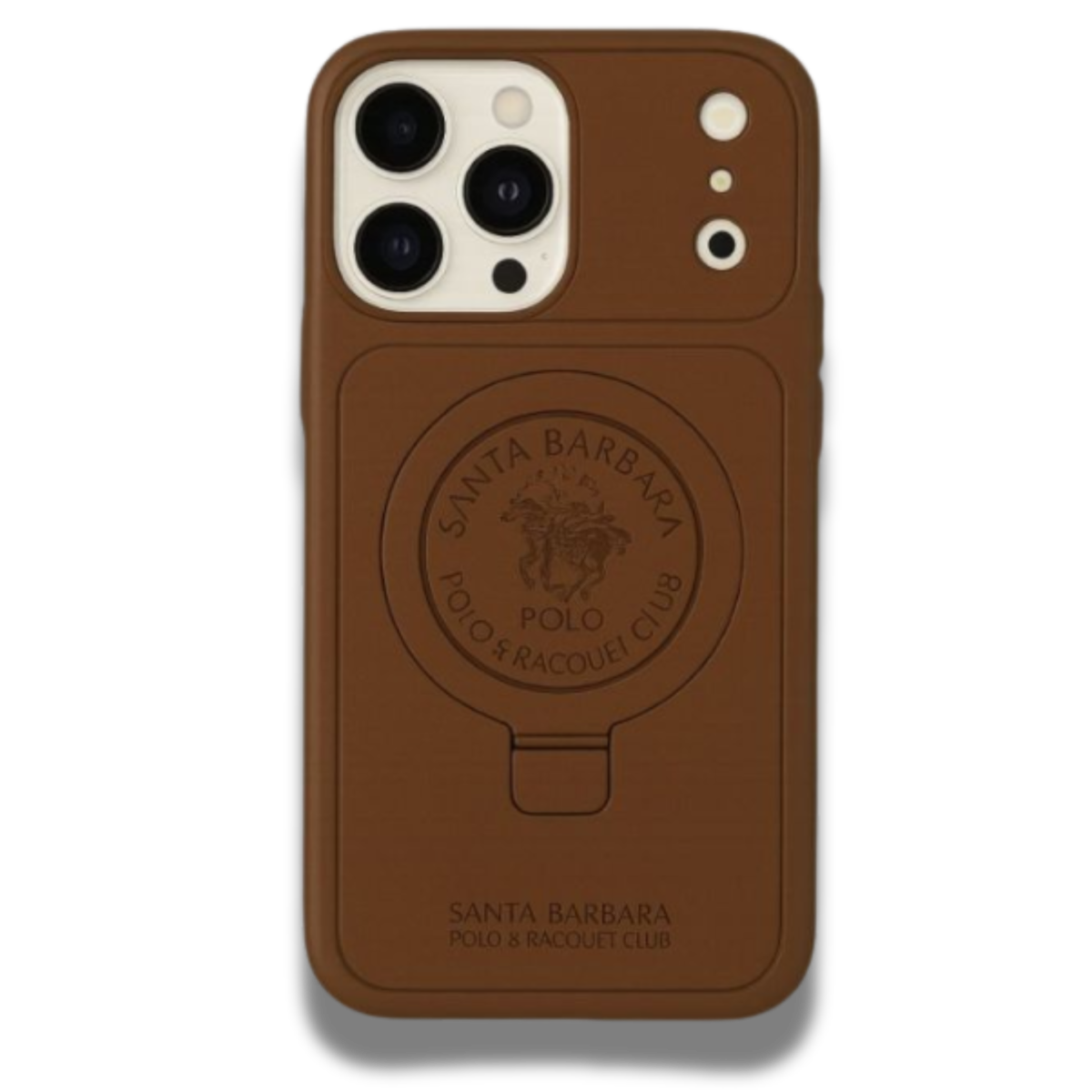 coque iphone Polo & Racquet Santa Barbara Leather Boris Embroidery Brown